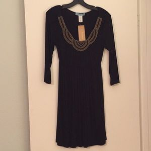 Francesca’s Little Black Dress with Beaded Neck